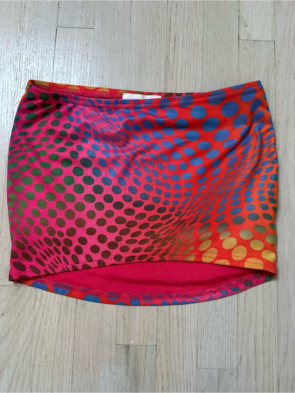 Pink Psychedelic Polka Dot Mini Skirt New Pink Small Rave/Festival